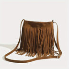 Classic suede shoulder bag with soft silhouette