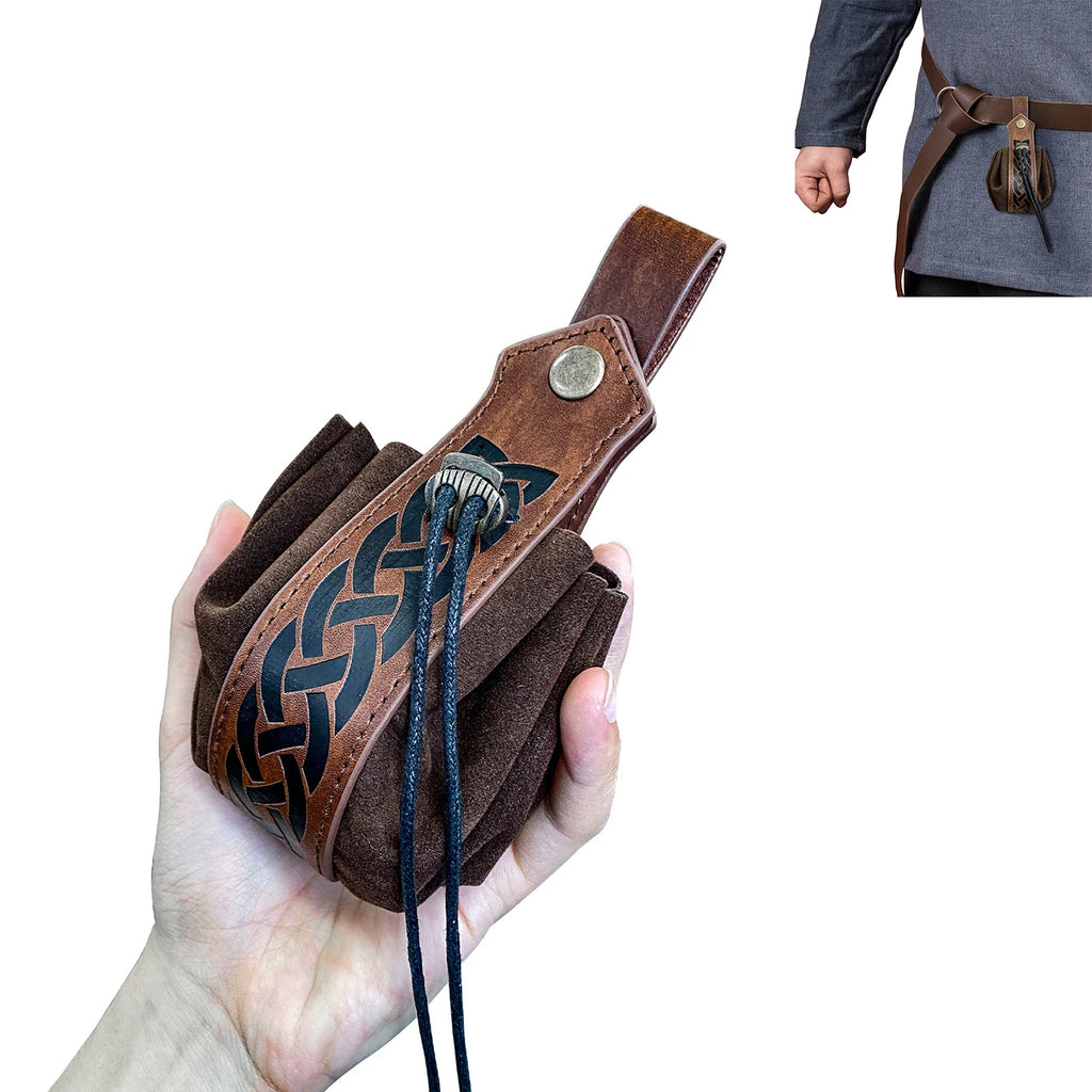 Medieval leather coin pouch