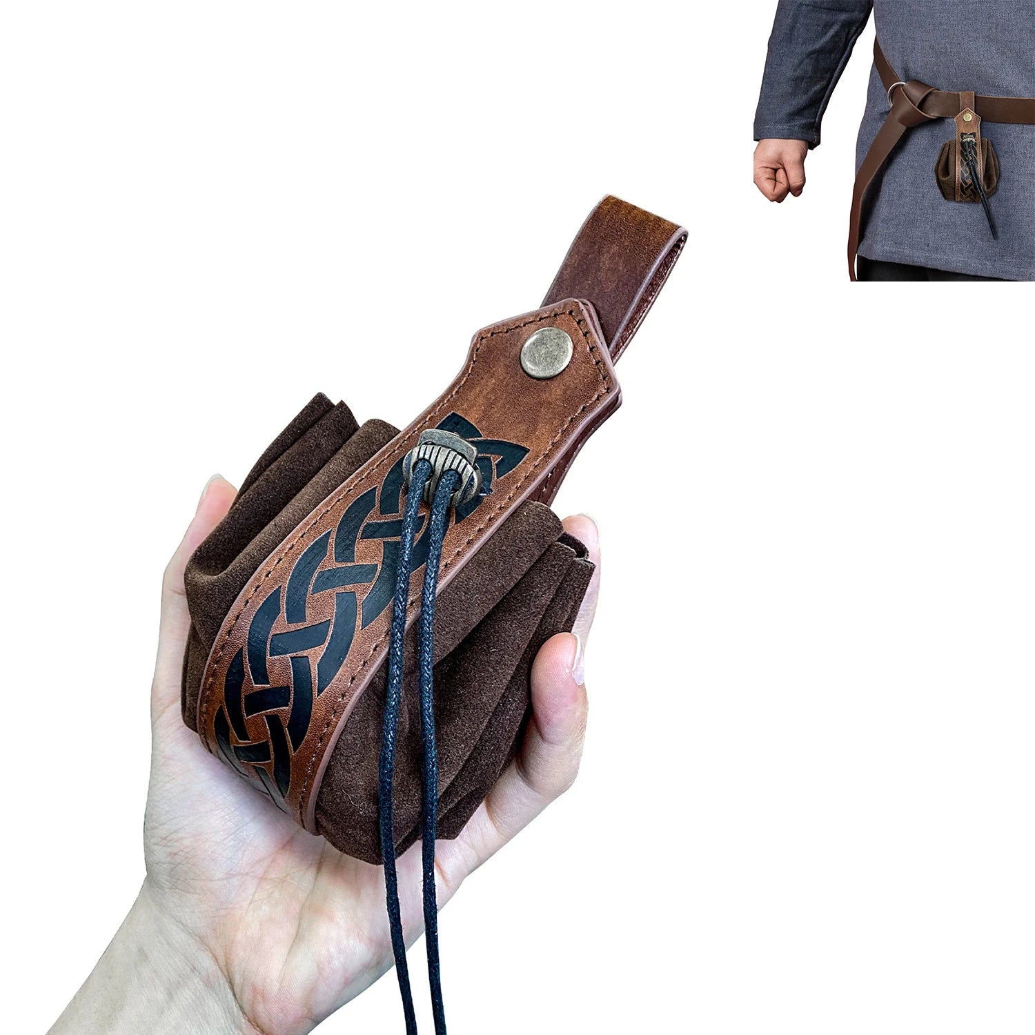 Medieval leather coin pouch