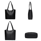 Structured leather tote bag