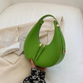 Crescent-shaped leather hobo bag