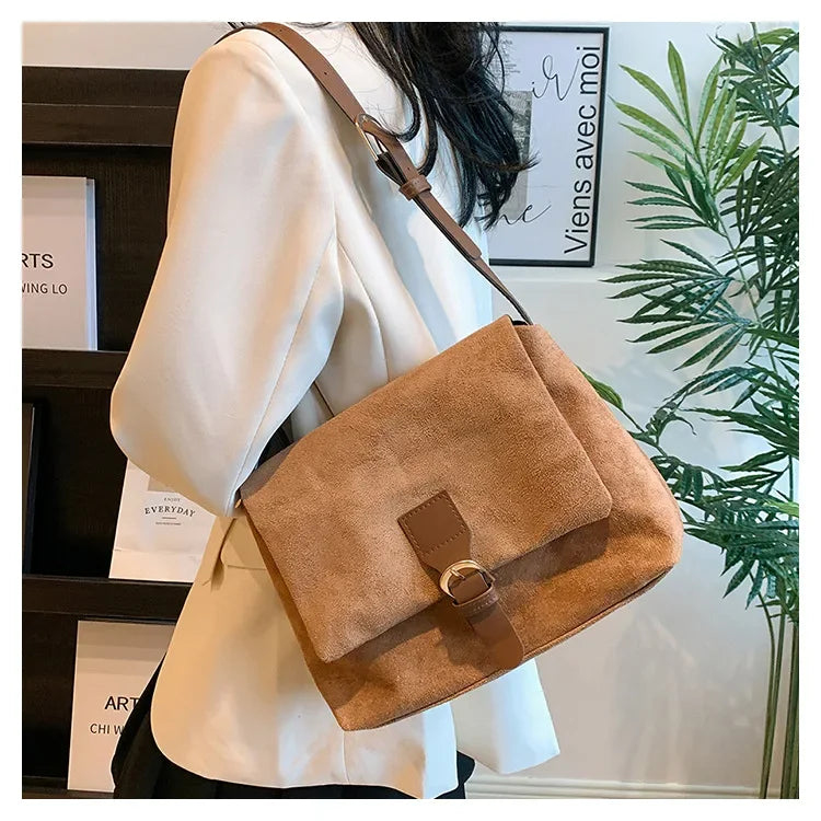 Casual suede sling handbag