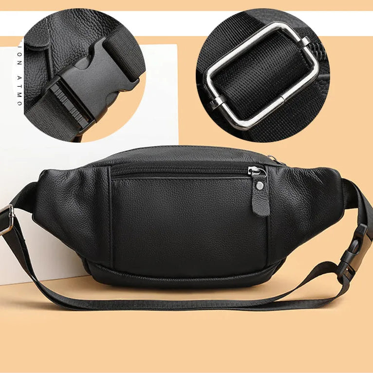 Smooth leather belt pouch