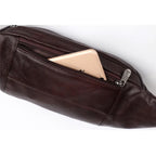 Multi-pocket leather waist bag