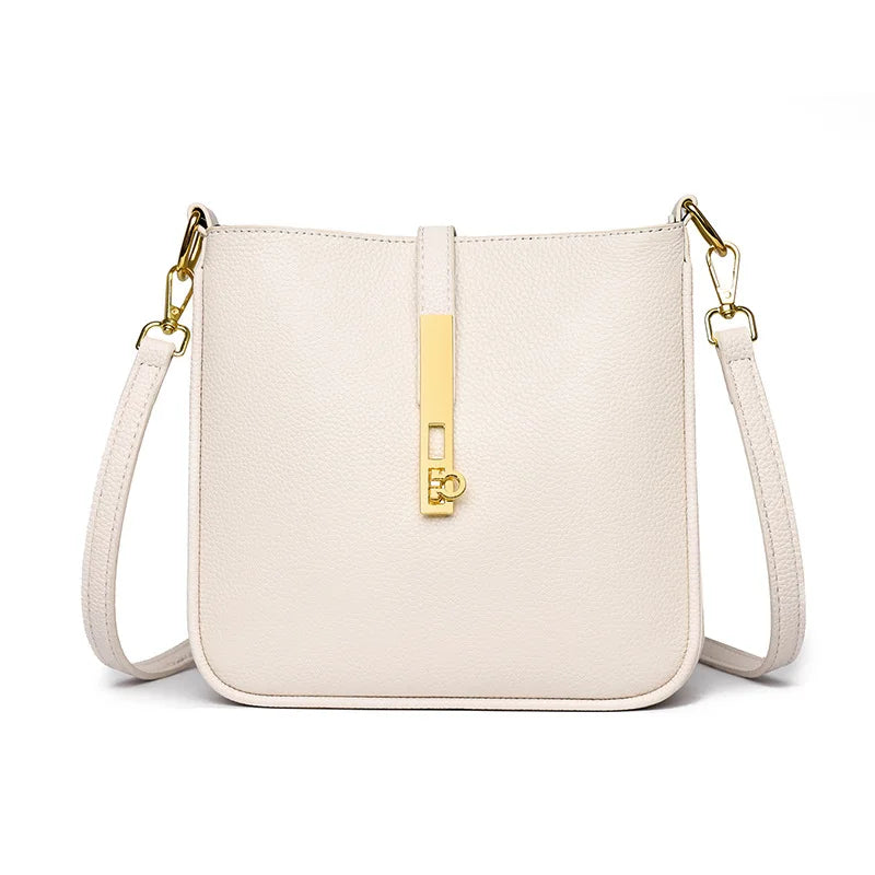 Functional leather crossbody bag