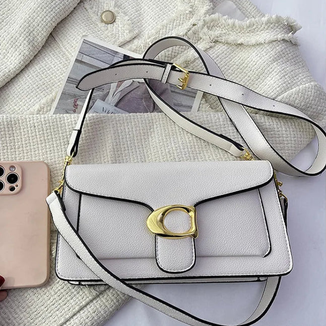 Designer inspired leather crossbody bag