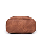 Vintage leather school knapsack