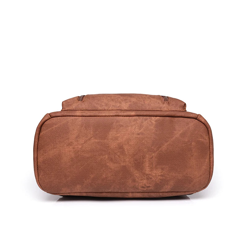 Vintage leather school knapsack
