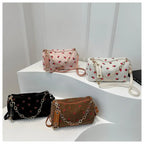 corduroy handbag with strawberry print