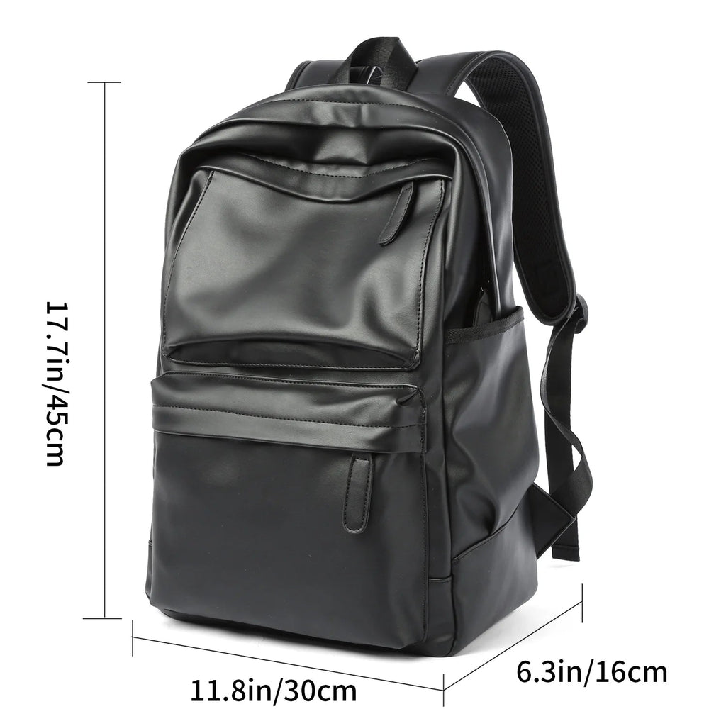 Large leather backpack for men