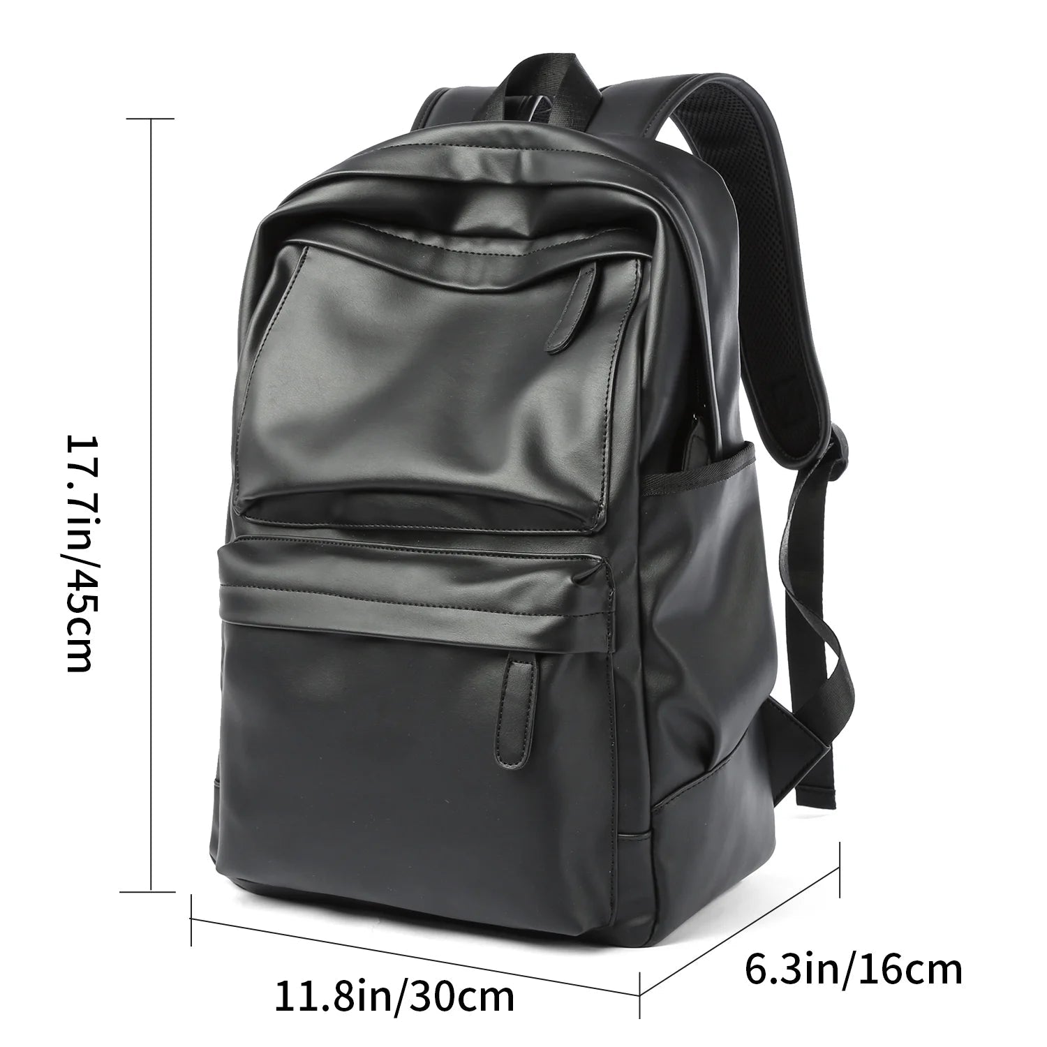 Large leather backpack for men