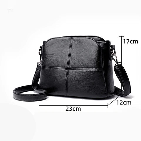 Square leather shoulder purse