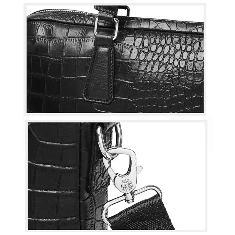Women's leather laptop tote bag