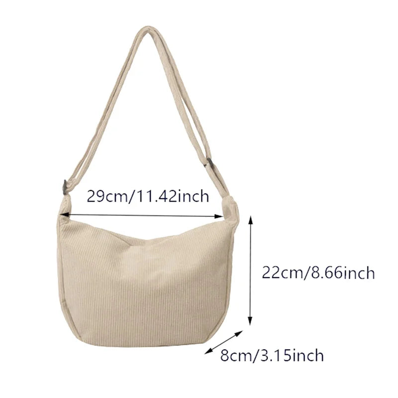 Corduroy handbag for casual wear