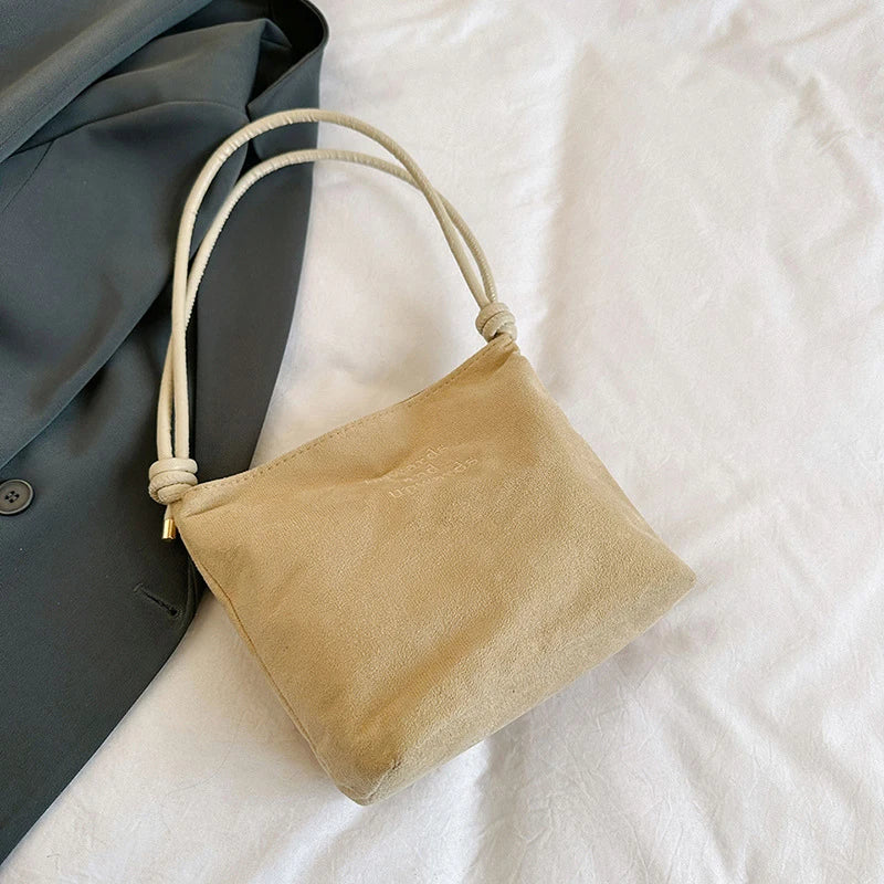 Casual suede shoulder bag for city walks