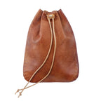 Leather coin pouch drawstring clutch