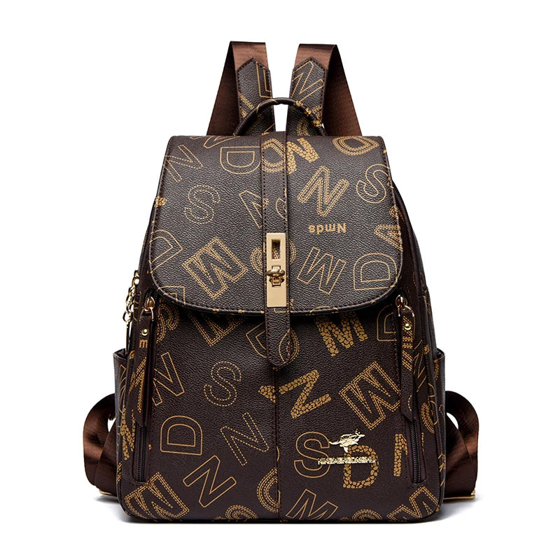 Designer-style leather backpack