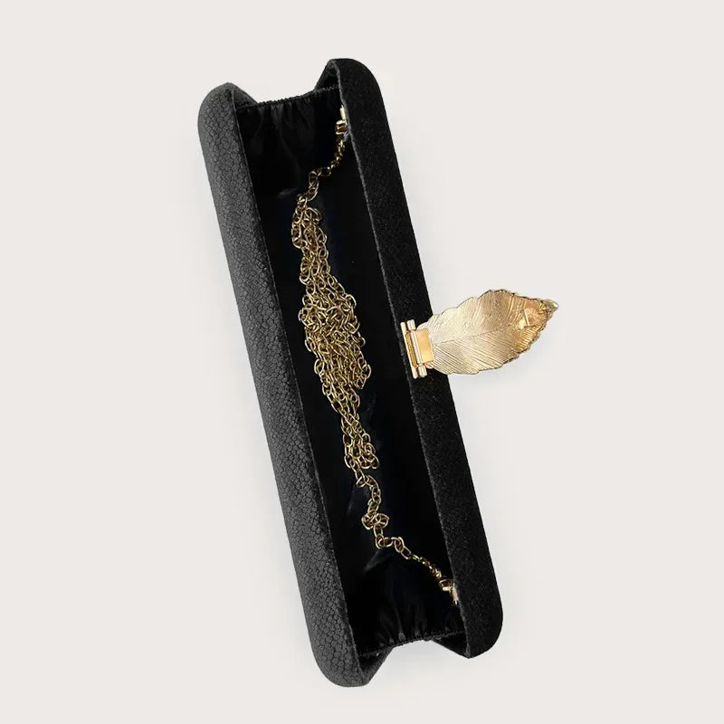 Corduroy clutch bag with cute closure