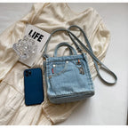 Mini boxy denim handbag