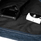 Denim tote bag with embroidery