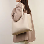 Casual leather tote bag for women