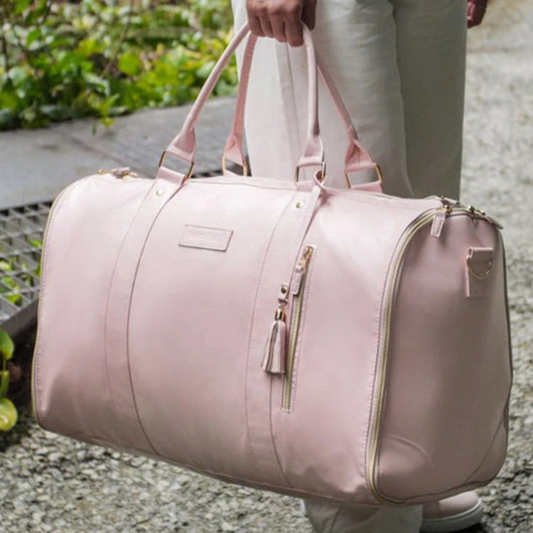 Large capacity leather duffle bag