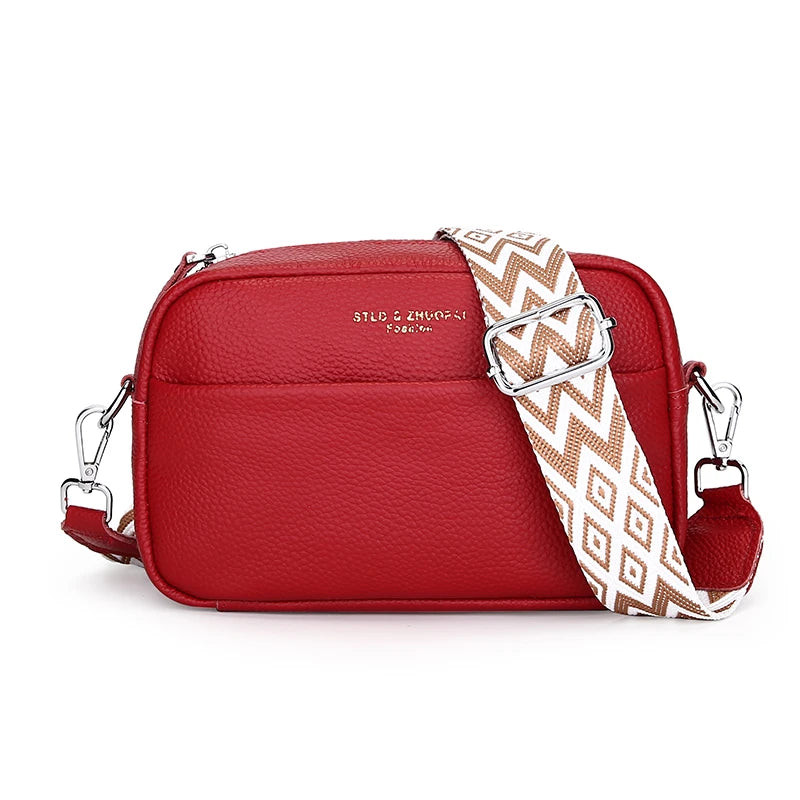 Soft minimalist leather crossbody bag