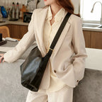 Large capacity leather hobo tote bag