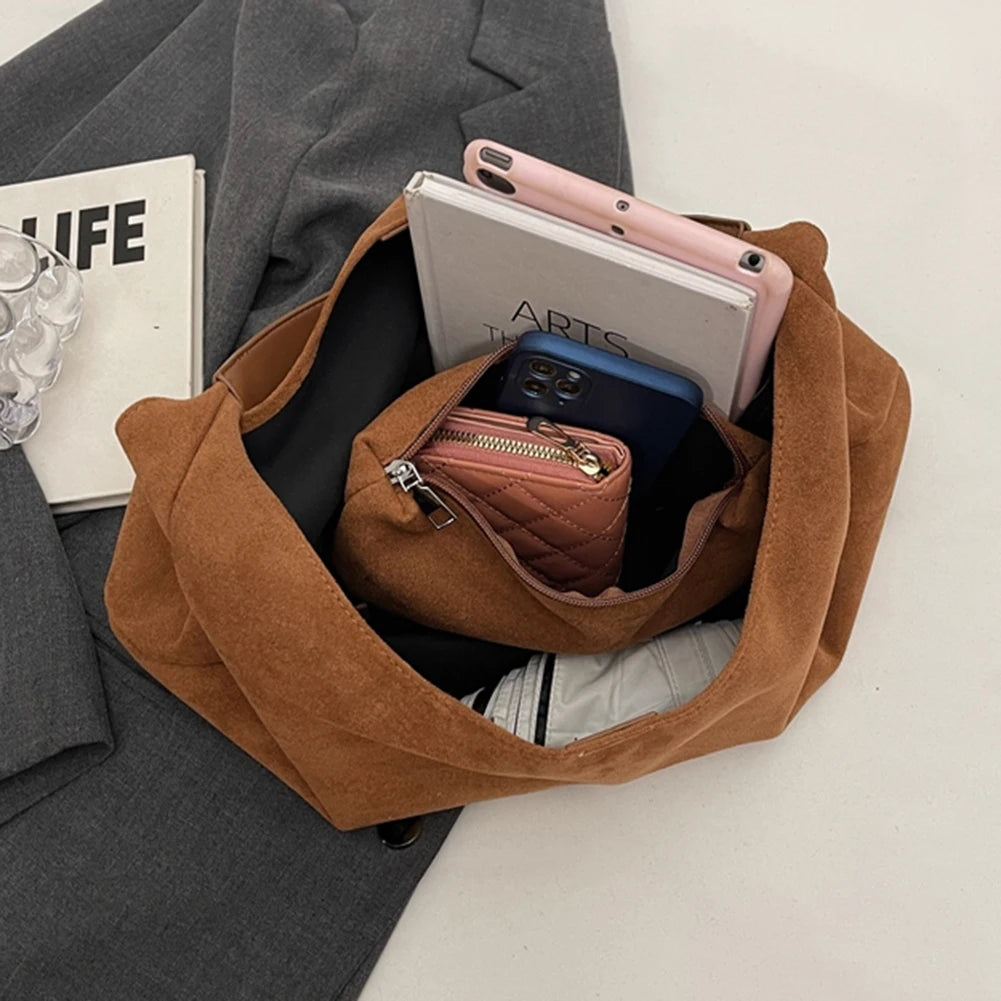 Suede hobo bag