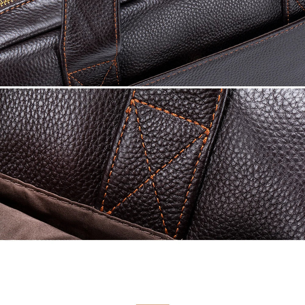 Professional leather laptop bag with handle