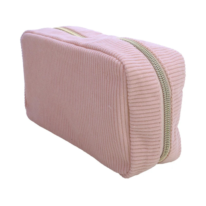 Corduroy cosmetic bag