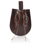 Leather drawstring pouch