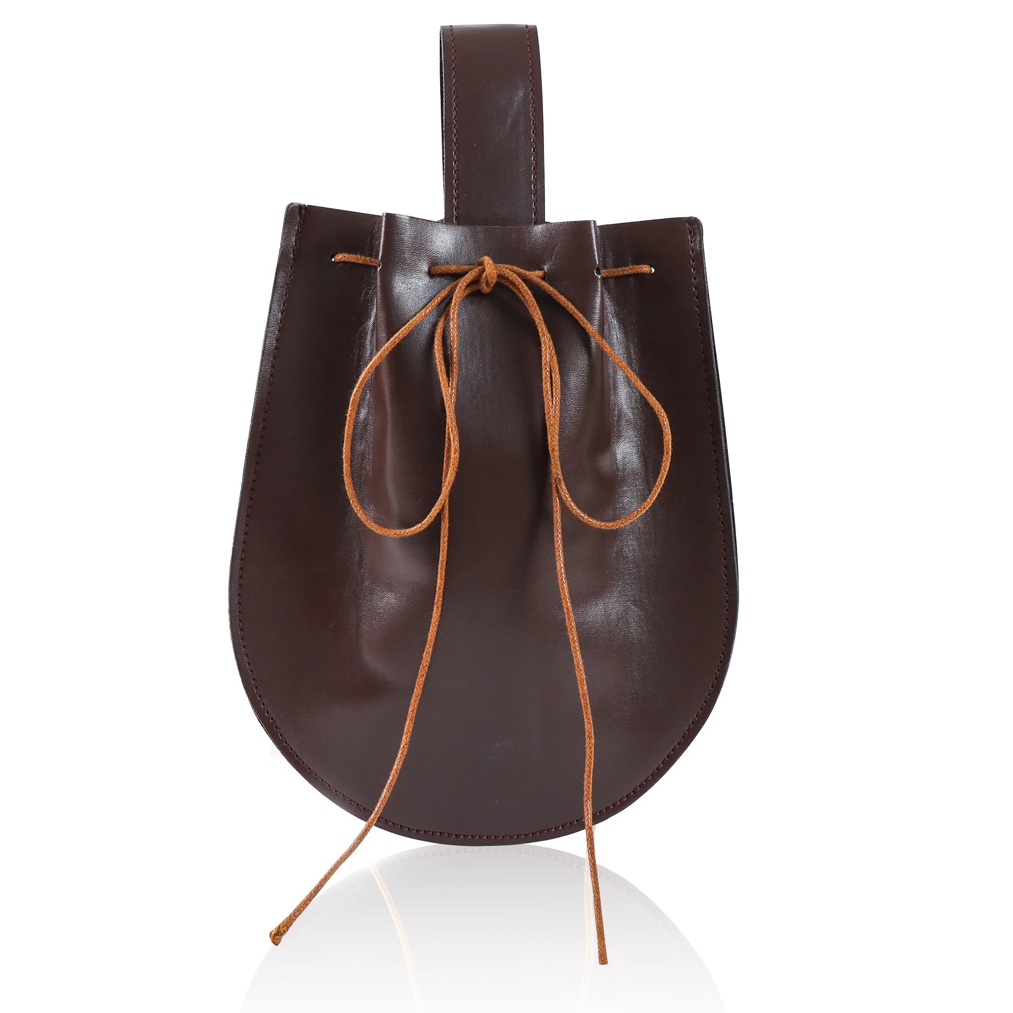 Leather drawstring pouch