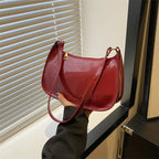 Shiny leather hobo bag