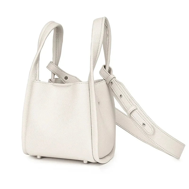 Square leather shoulder bag
