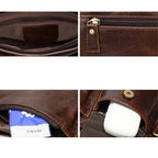 Dual-pocket leather fanny pack