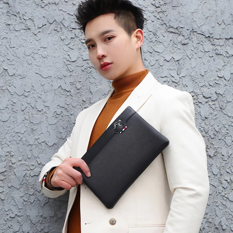 Compact leather clutch for essentials
