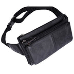 Wide-strap leather bum bag