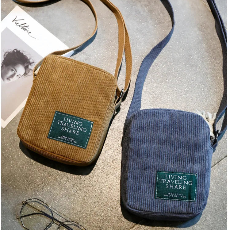 Classic corduroy crossbody bag