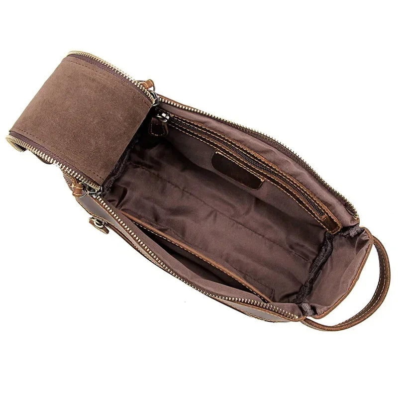 Zippered leather dopp kit