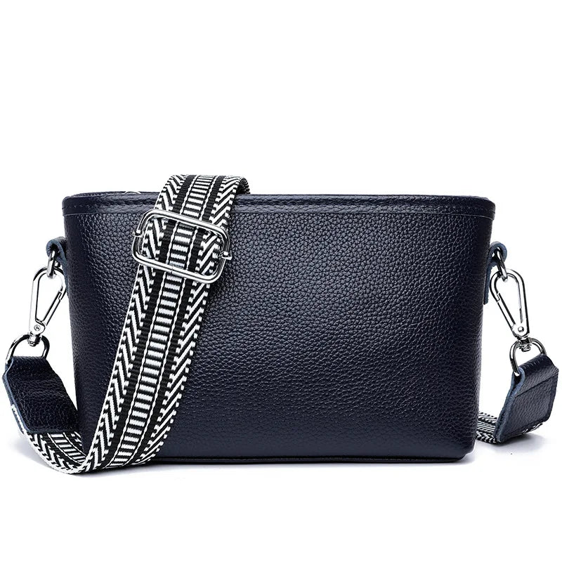 Sleek leather shoulder handbag