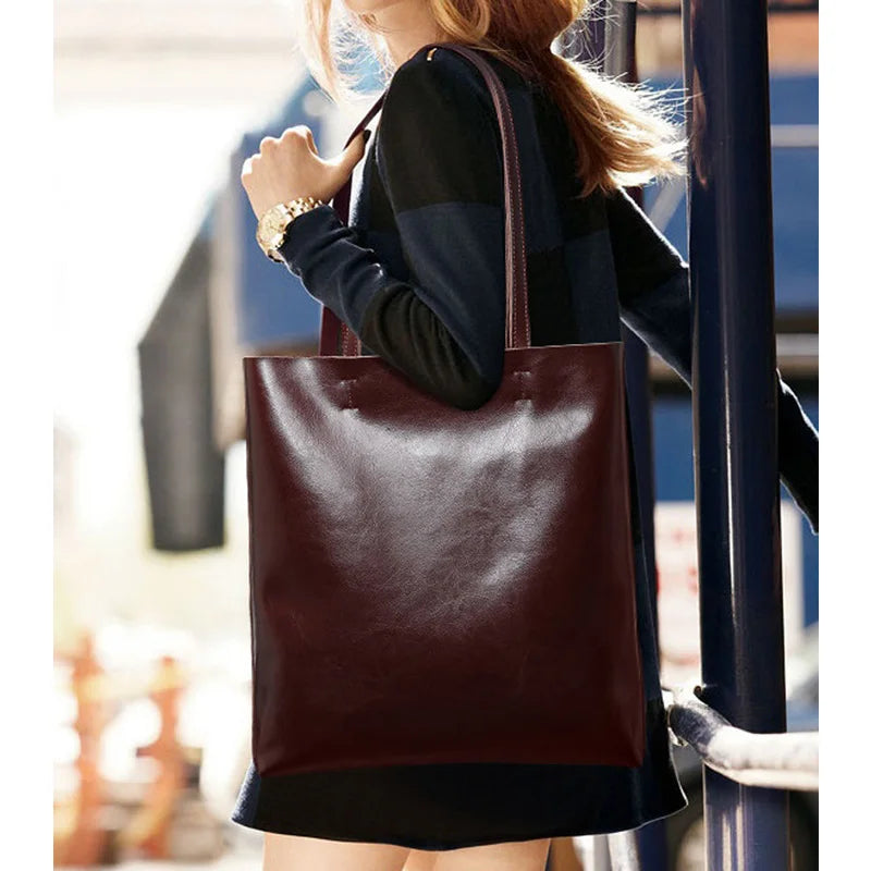 Vintage leather tote bag