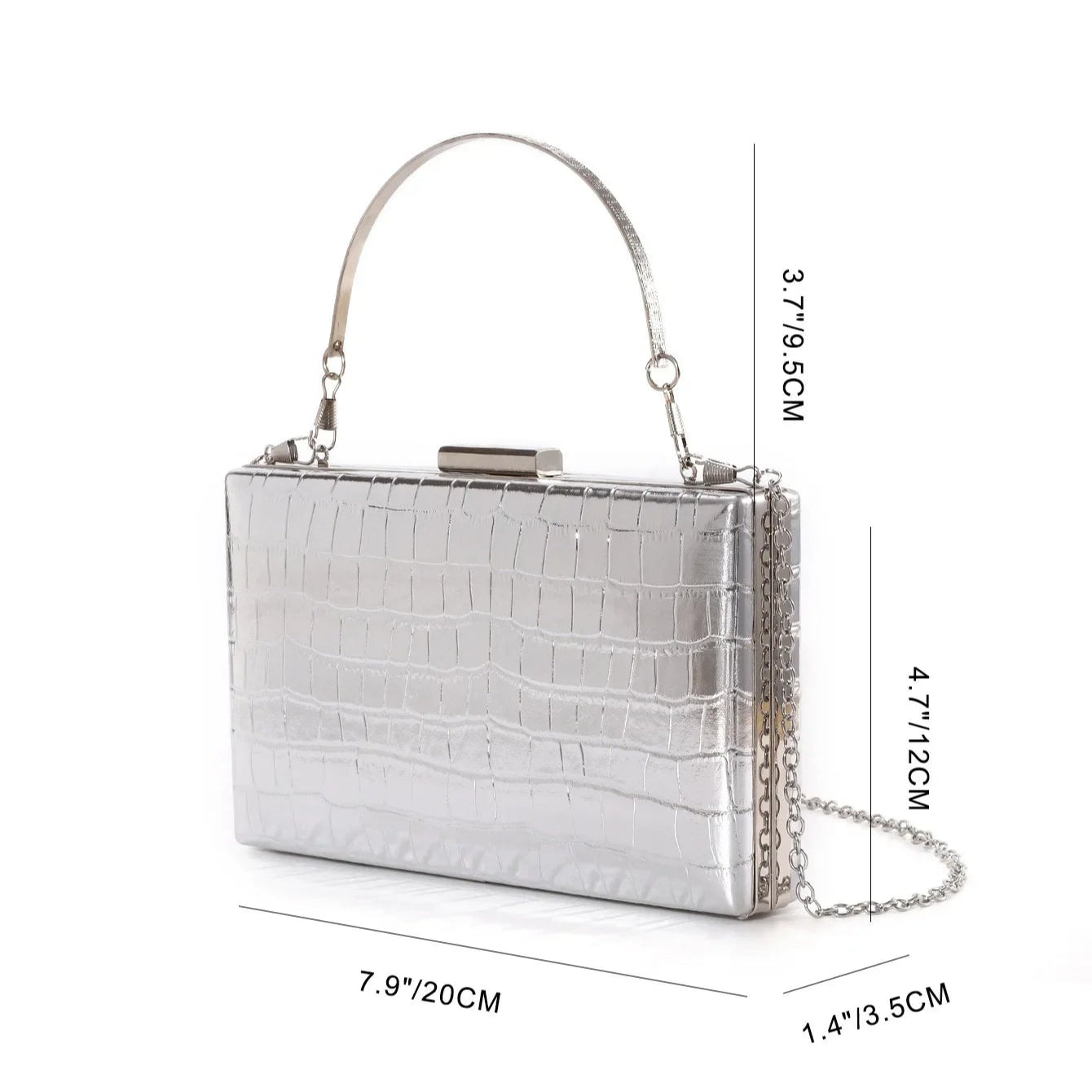 Leather handbag with structured silhouette