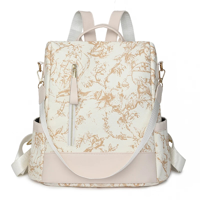 Women’s anti-theft leather knapsack