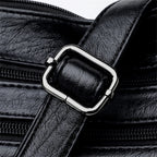 Leather shoulder bag with adjustable strap