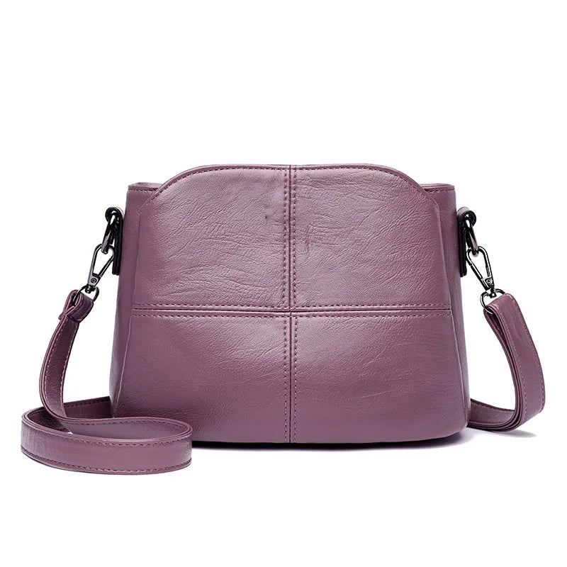 Square leather shoulder purse