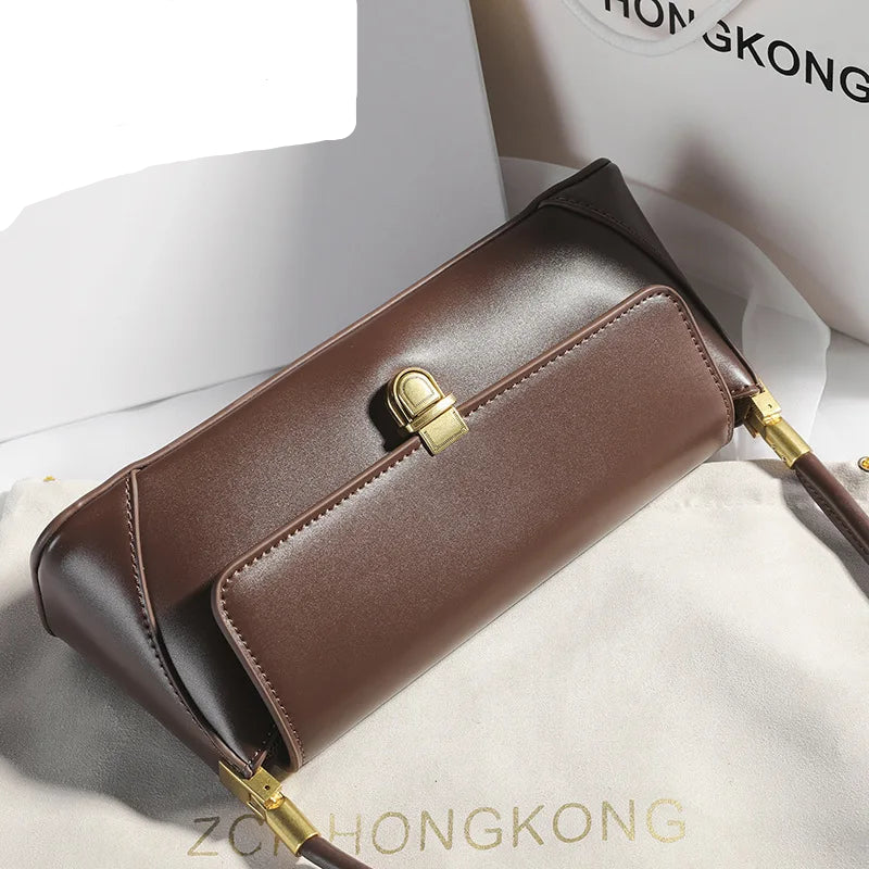 Soft leather shoulder handbag