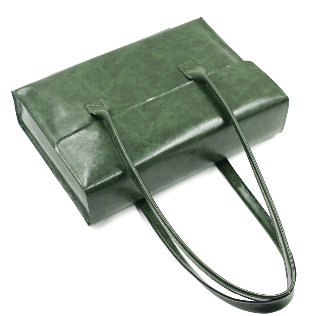 Women's leather laptop shoulder messenger bag