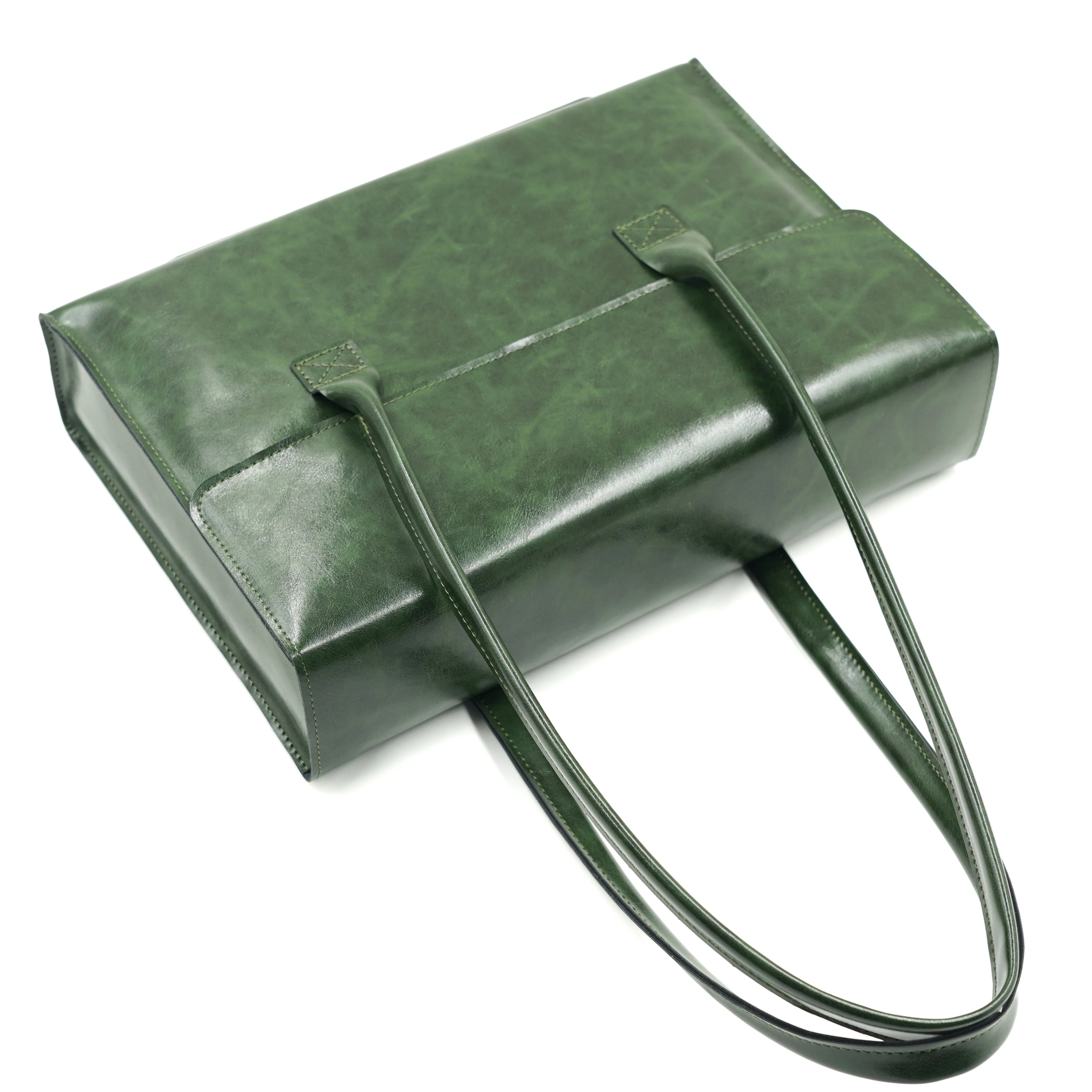 Women's leather laptop shoulder messenger bag