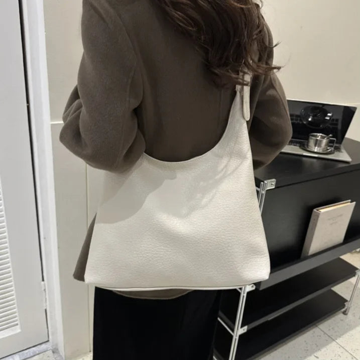Oversized leather tote bag